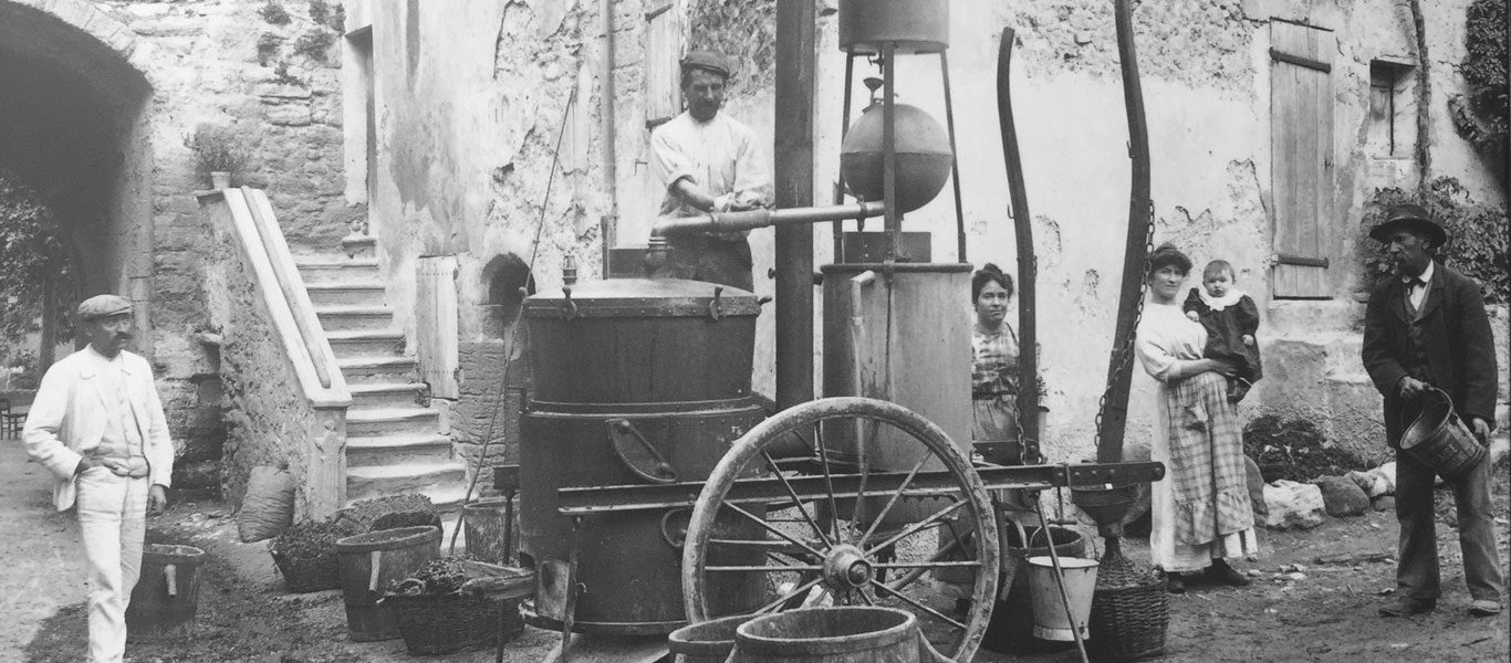 Historische Aufnahme einer Dampfmaschine